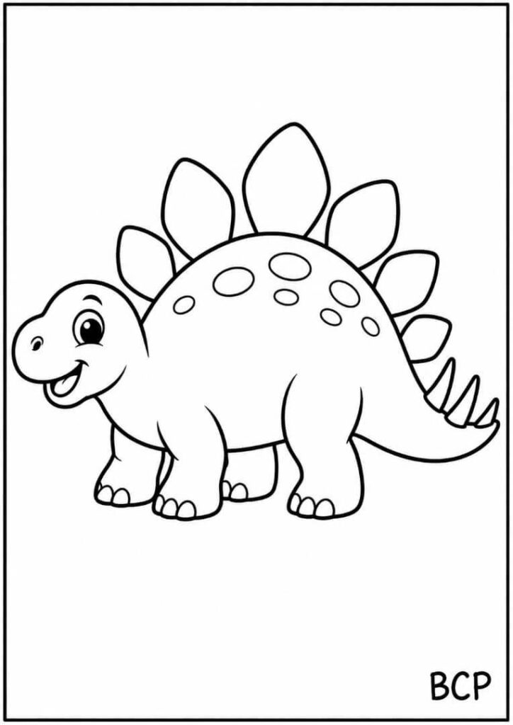 Easy Stegosaurus coloring page