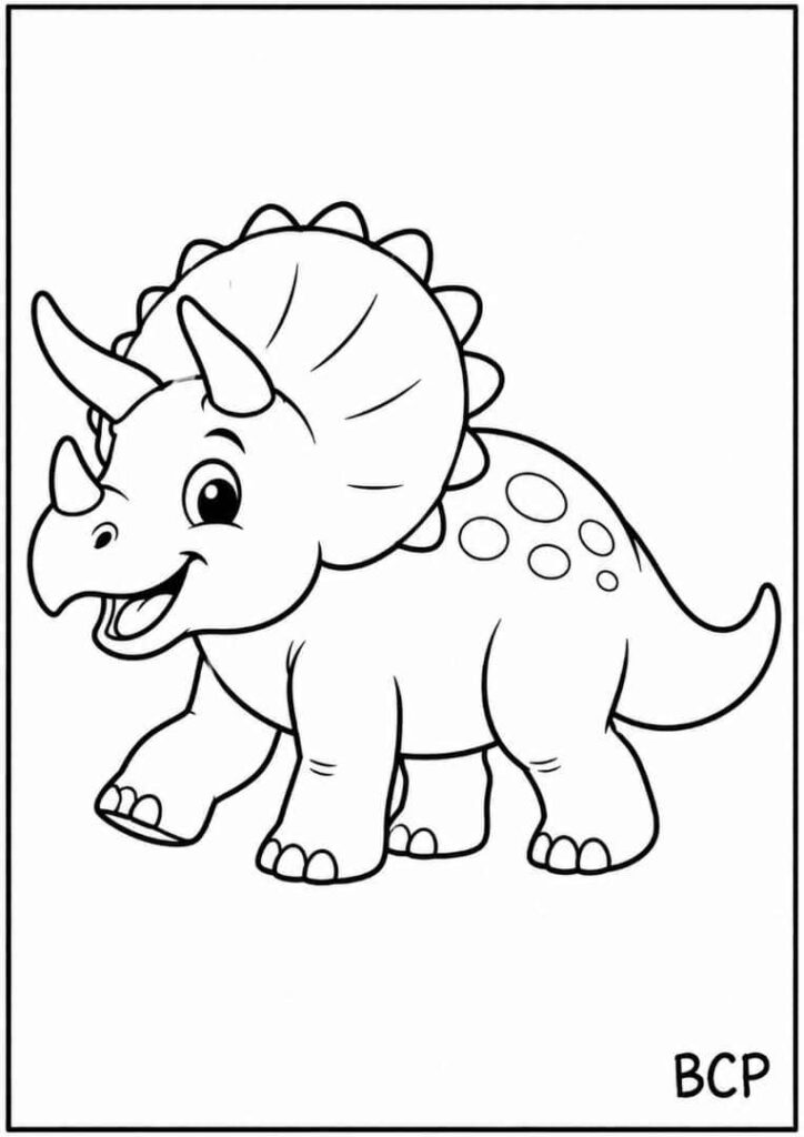 A cute Triceratops on an adventure.
