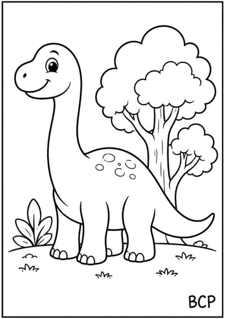 Brontosaurus coloring page for kids