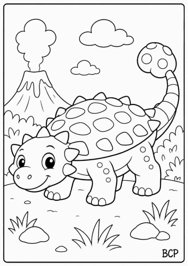 Ankylosaurus coloring page