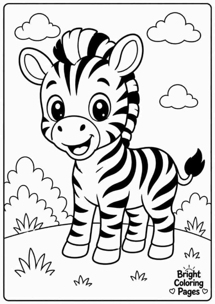 Friendly baby zebra smiling