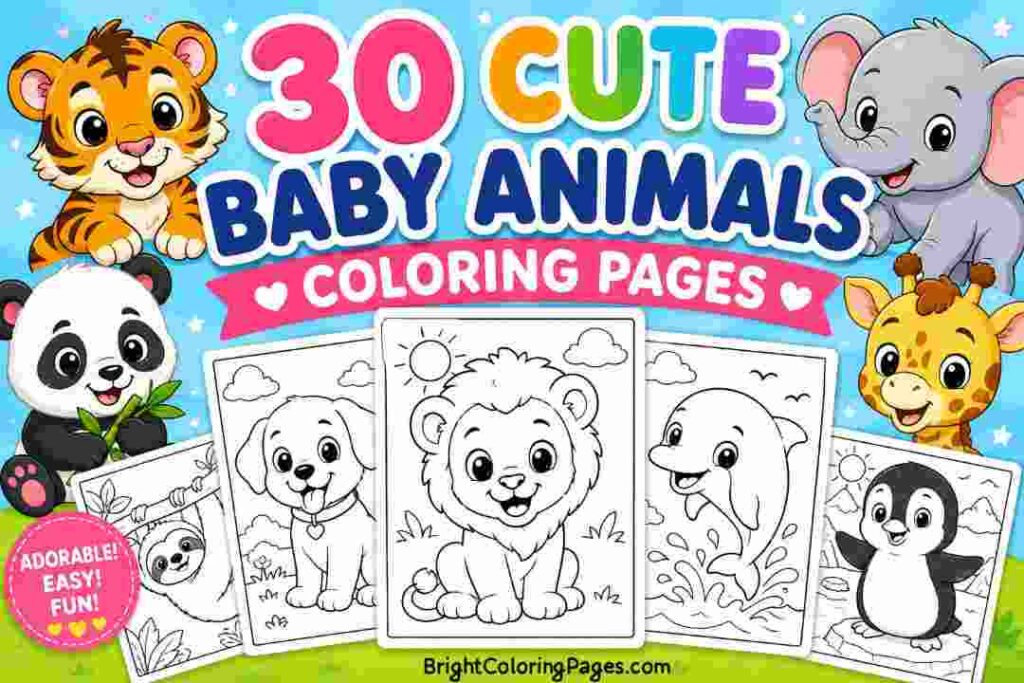 30 Baby Animals Coloring Pages Free Printable PDF Download for Kids