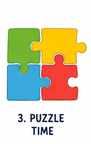 Puzzle time coloring activity for kids