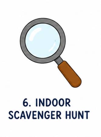 Indoor scavenger hunt - coloring activity for kids