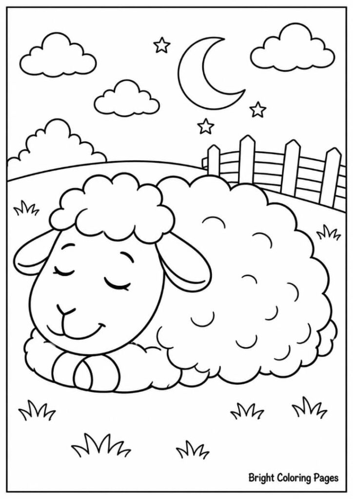 Sleepy Sheep – A fluffy sheep with soft wool.