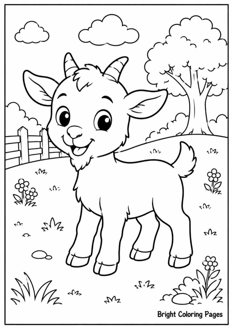 Baby Goat – A cute goat standing on a little hill.