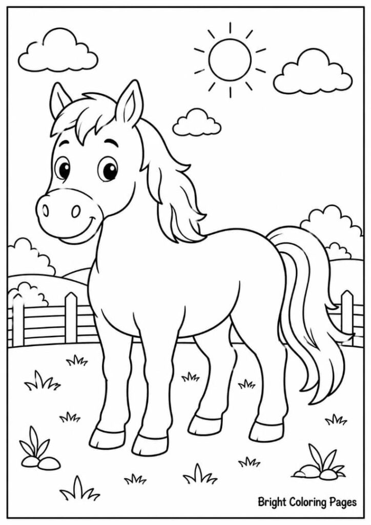 Strong Horse – A gentle horse with a flowing tail.