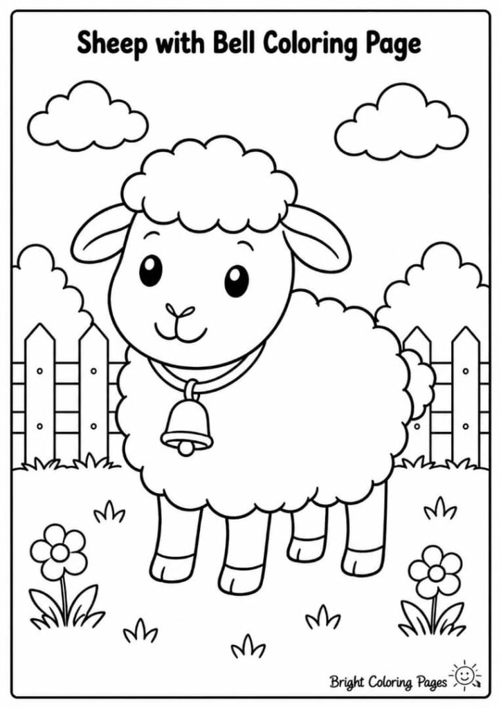 Sheep with Bell – A fluffy sheep wearing a small bell.