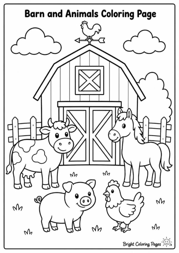 Barn and Animals – A simple barn with animals around it.