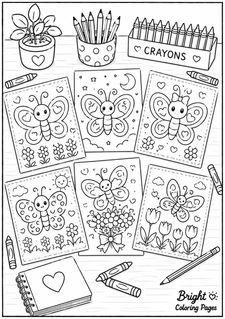 A collection of butterfly coloring pages 