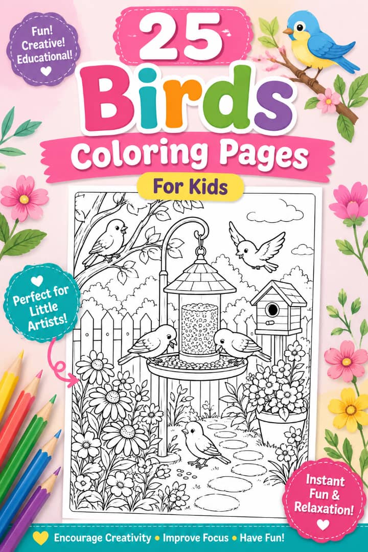 25 Bird Coloring Pages For Kids Free Printable Download