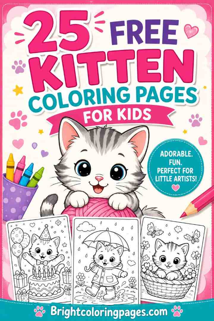 25 Free Printable Kitten Coloring Pages For Kids