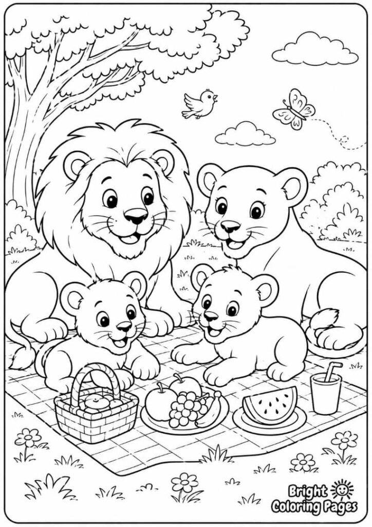 Lion Family Picnic