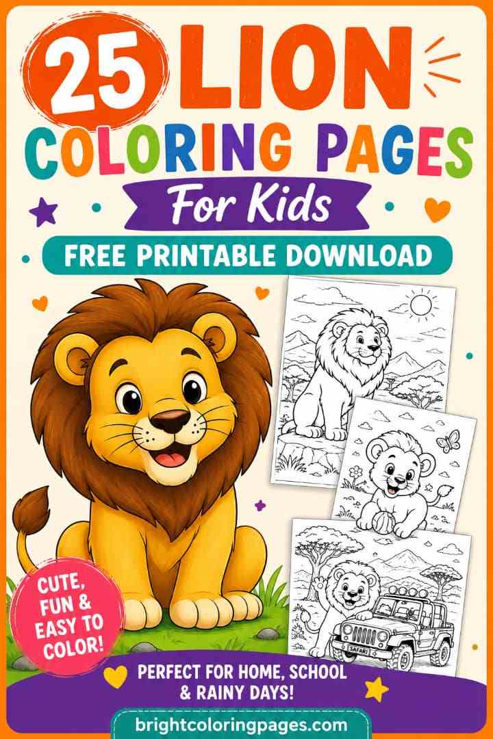 25 Free Printable Lions Coloring Pages for children