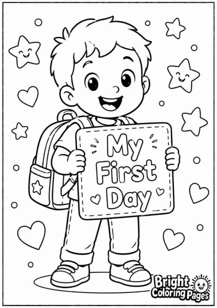 My First Day coloring page