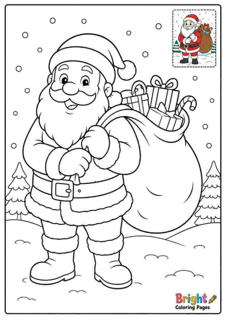 Santa Claus with a Big Gift Sack