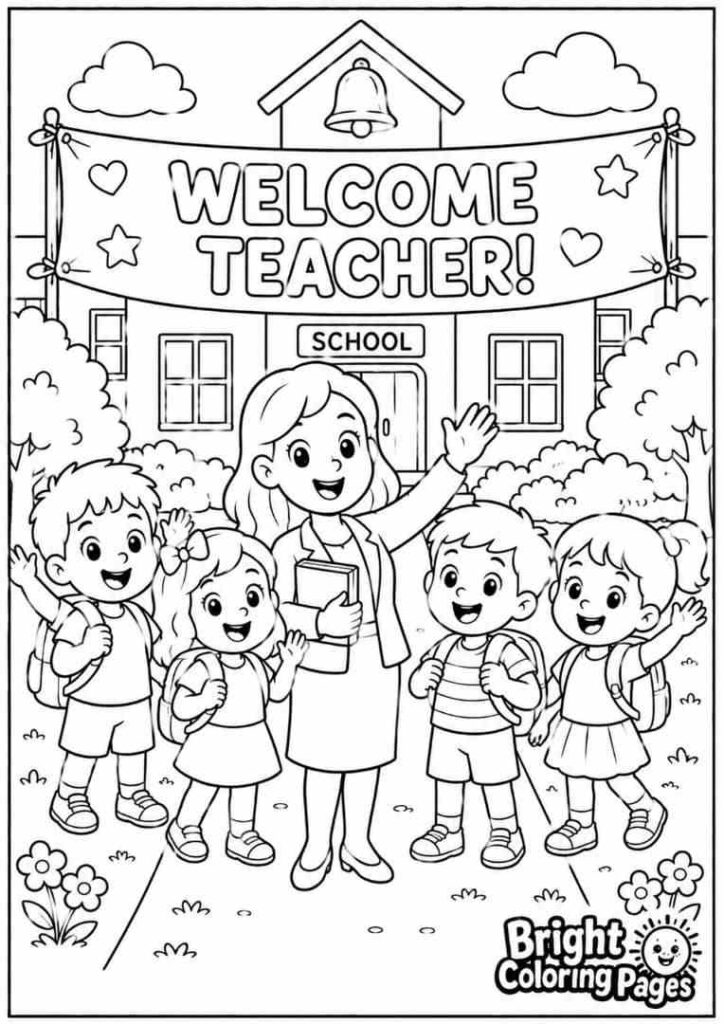 Welcome Teacher coloring page