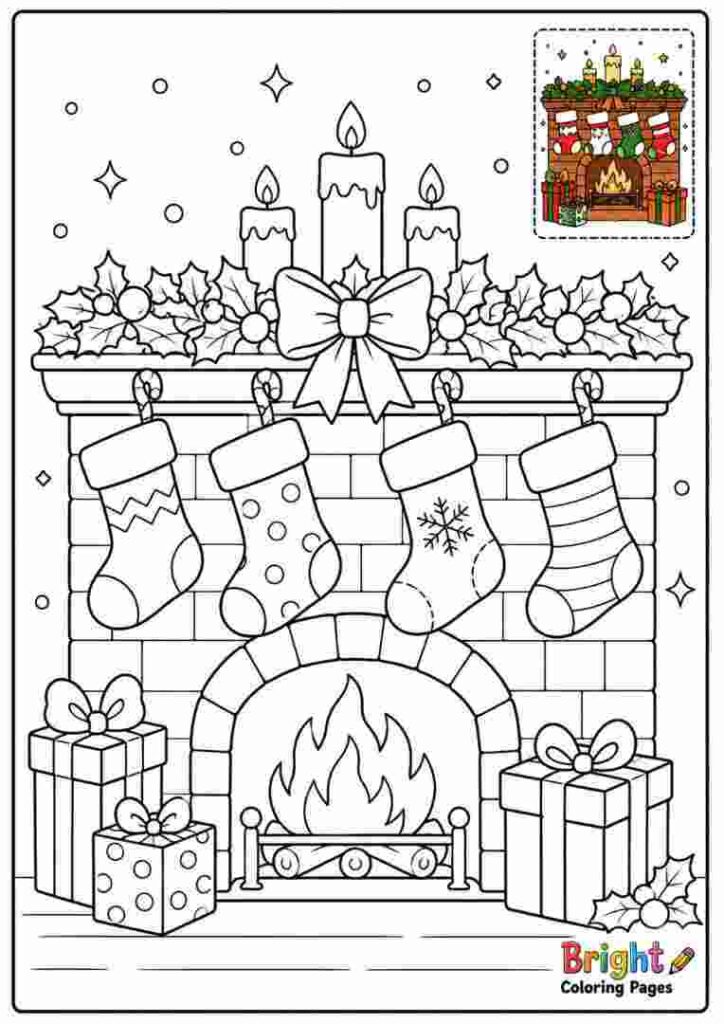 Christmas Stockings by the Fireplace