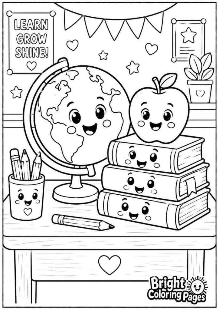 Learning Desk coloring page
