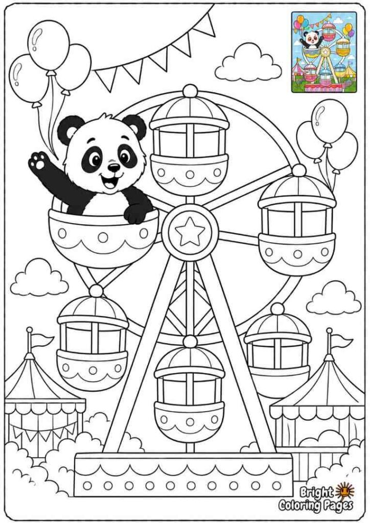 Panda Riding a Ferris Wheel