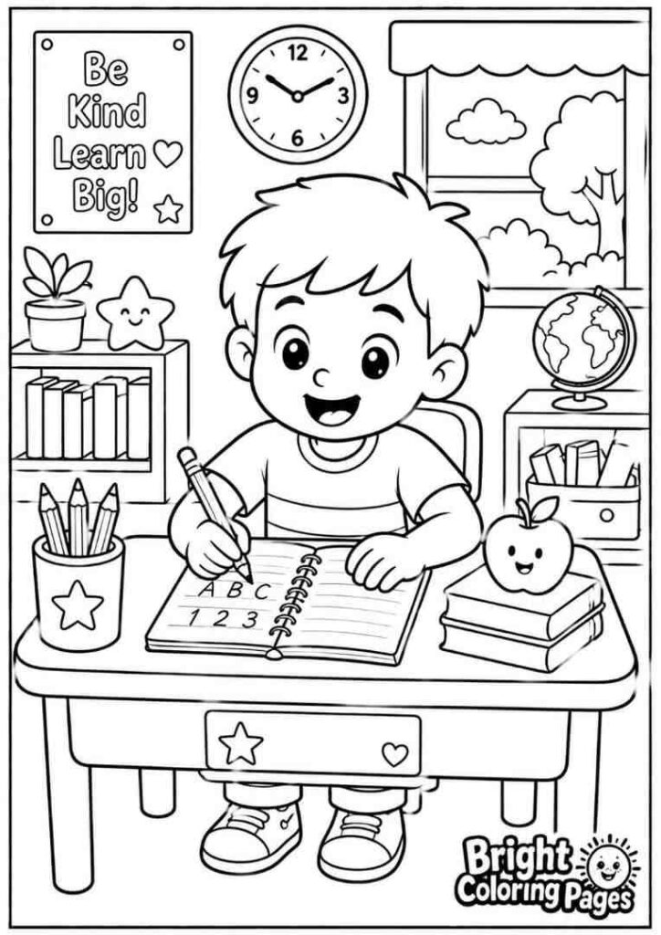 Writing Time coloring page