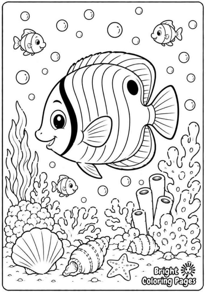 Butterflyfish Reef coloring page