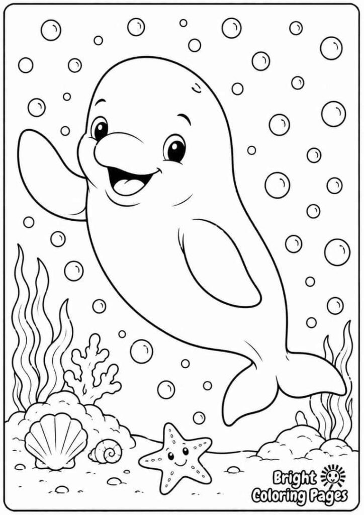 Beluga Whale Smile coloring page