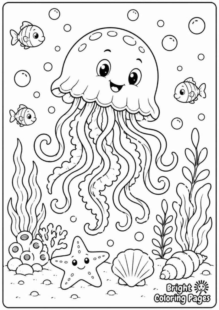 Jellyfish Dance coloring page