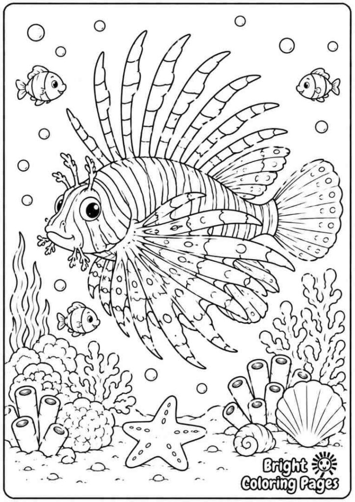 Lionfish Beauty free coloring page