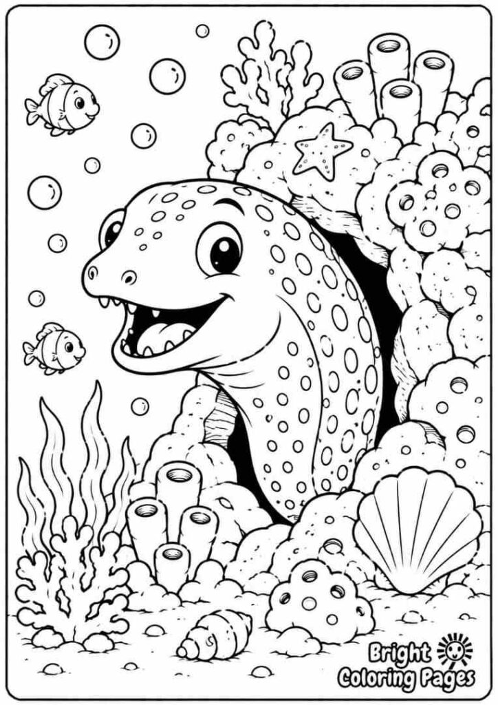Moray Eel Peek coloring page
