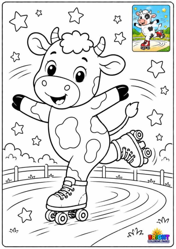 Cow Wearing Roller Skates