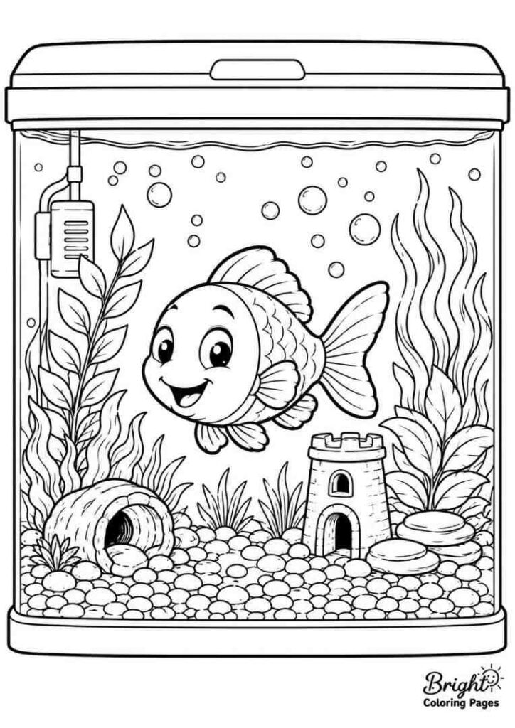 Aquarium Fish free printable coloring pages 