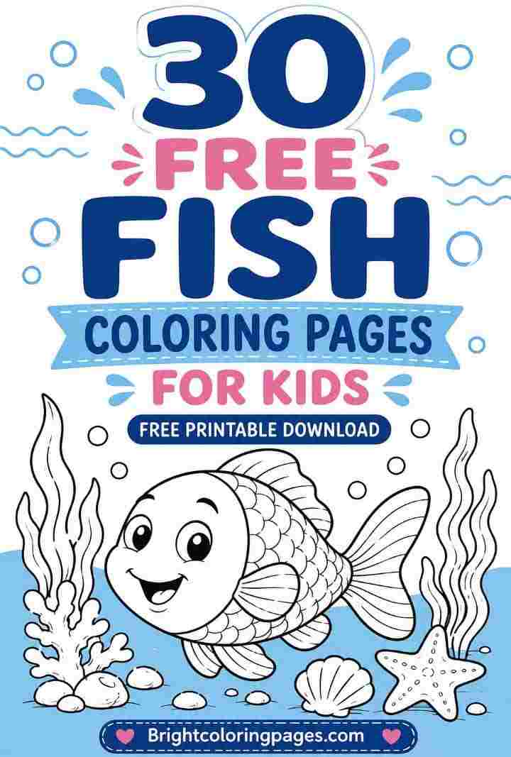 30 Free Fish Coloring Pages for Kids (Free Printable Download)