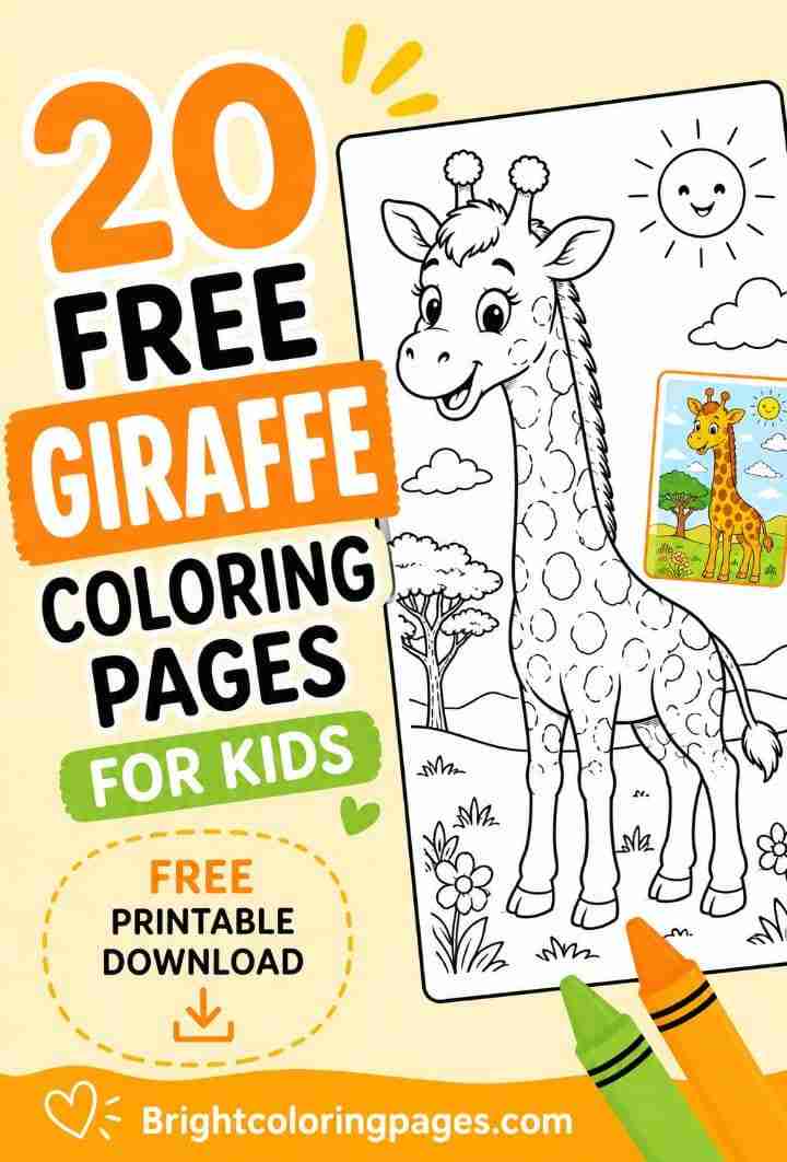 20 Free Giraffe Coloring Pages for Kids (Free Printable Download)