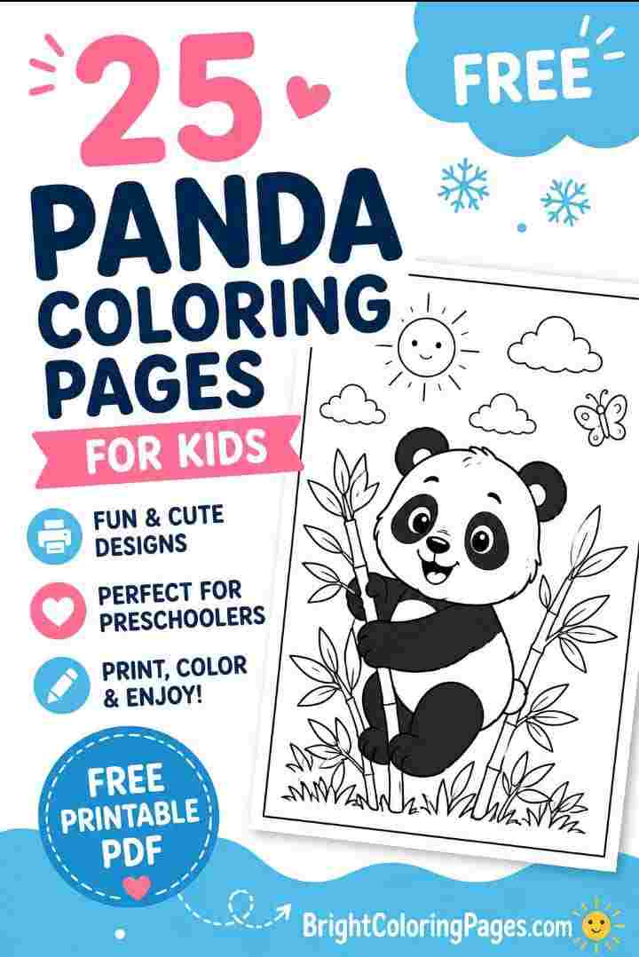25 Panda Coloring Pages for Children (Free Printable Download)