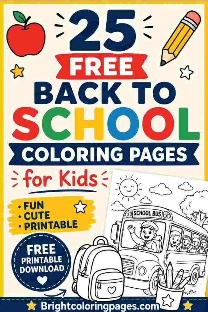 25 Free Back to School Coloring Pages for Kids (Free Printable Download)