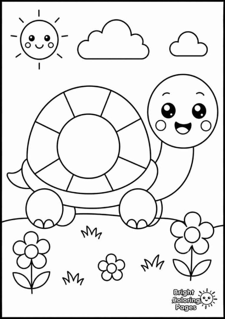 Shape Turtle printable coloring page for children
