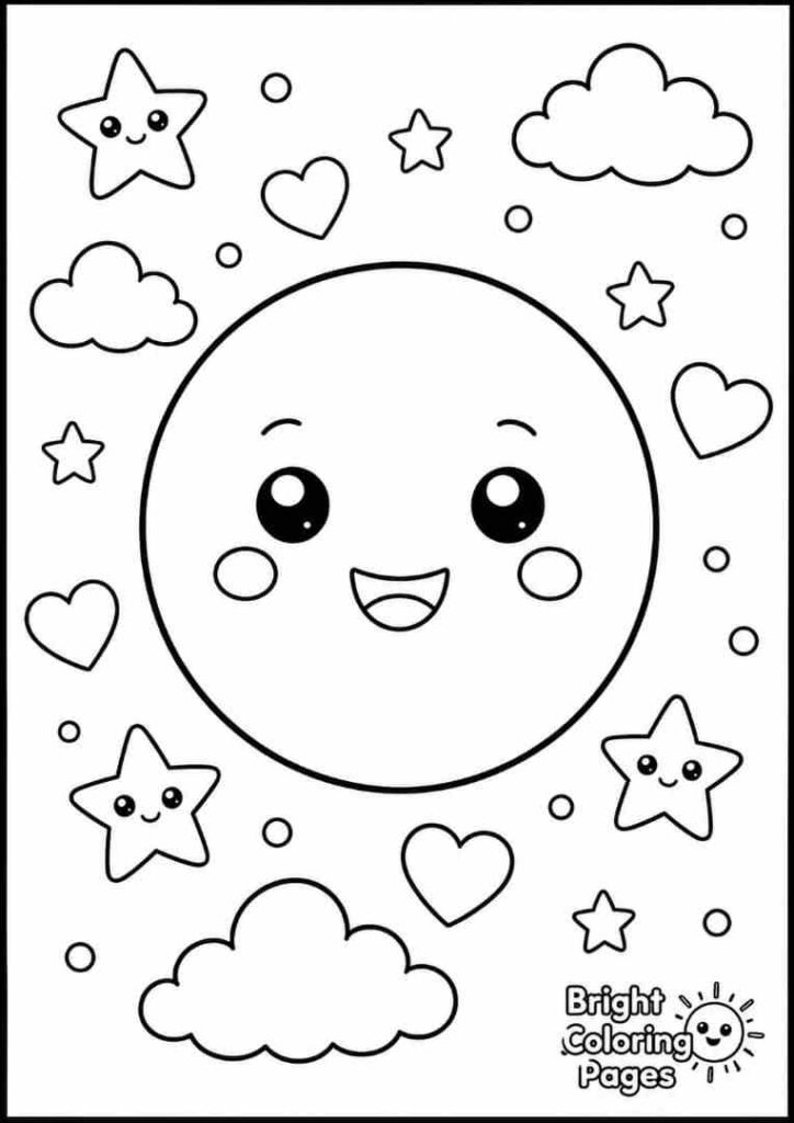 Circle Friends free coloring page