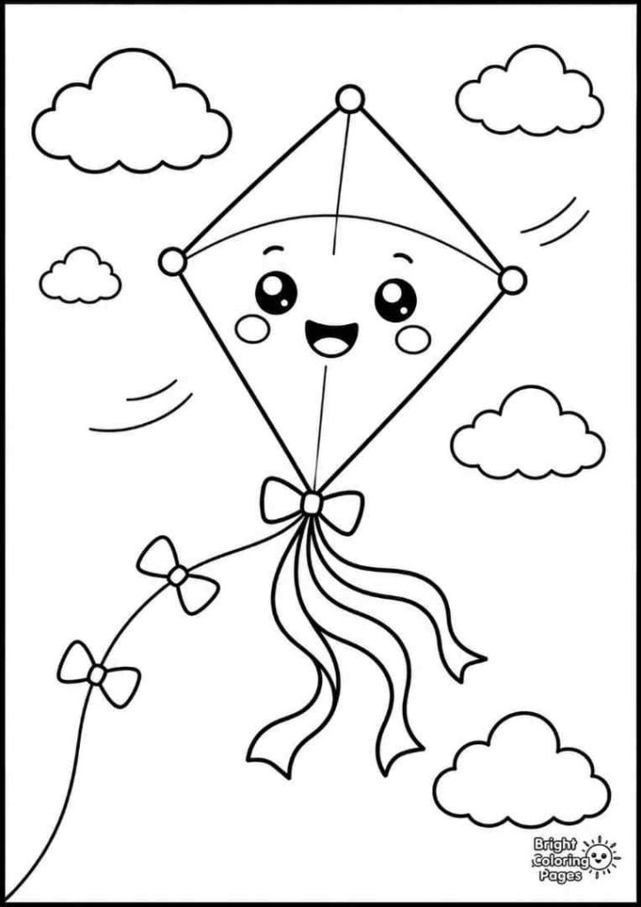 Diamond Kite free printable coloring page