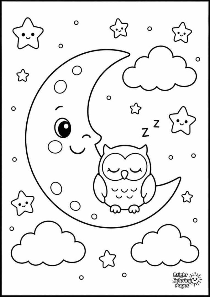 Crescent Moon free printable coloring pages