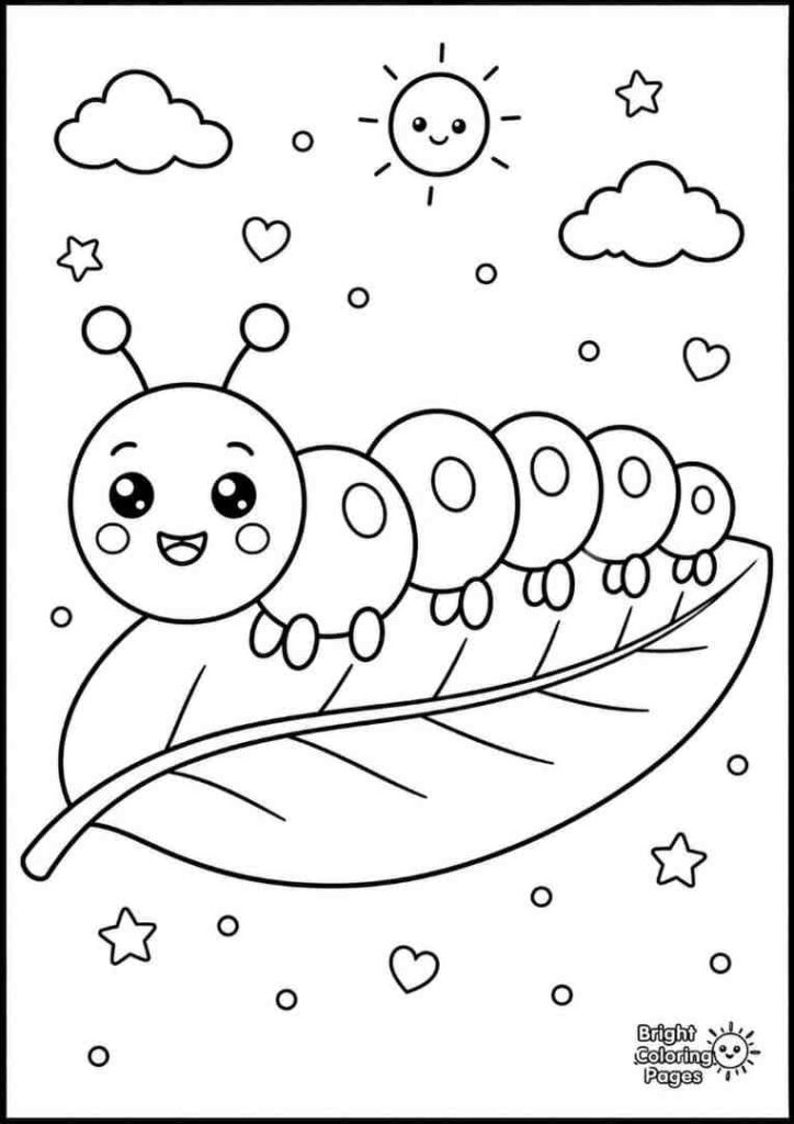 Shape Caterpillar coloring page