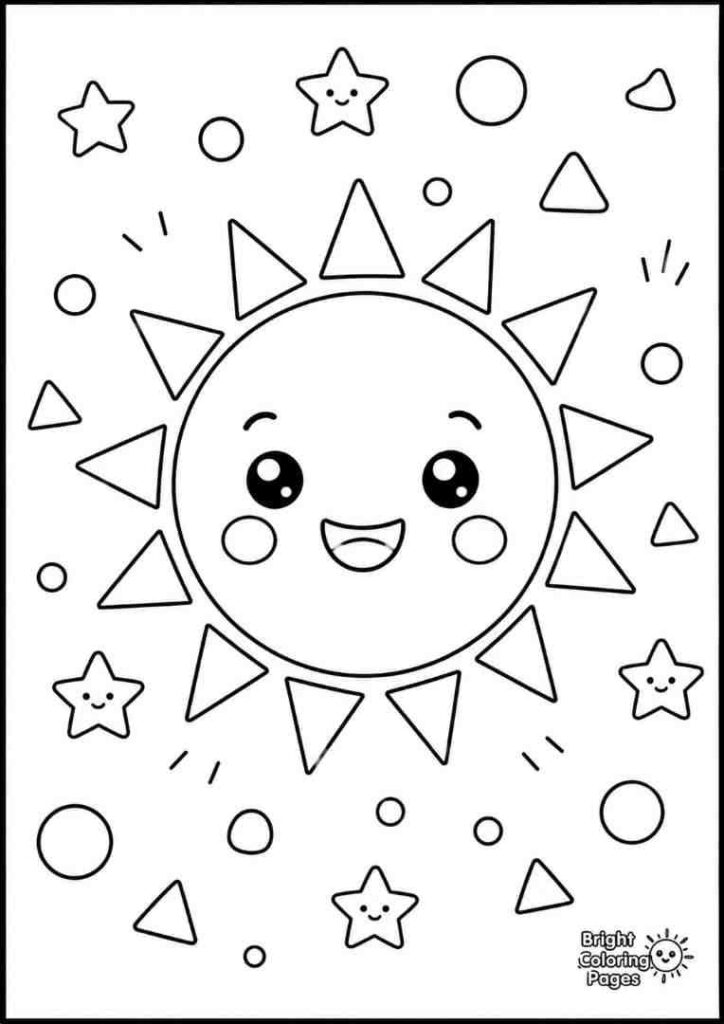 Sun and Shapes free printable coloring pages