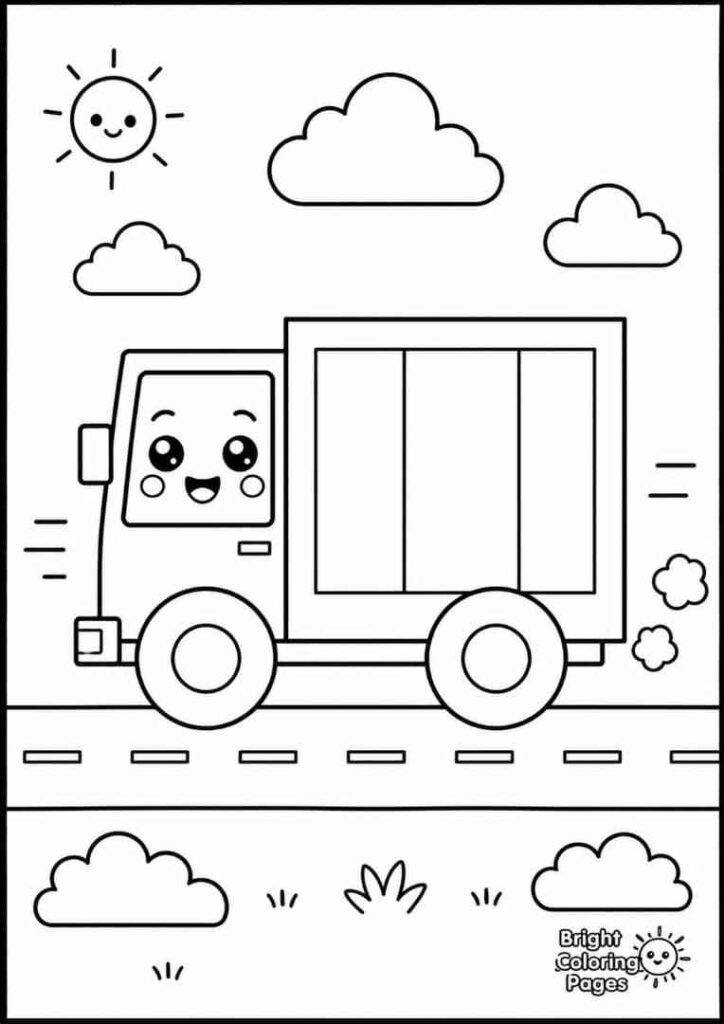 Shape Truck free coloring page for kids
