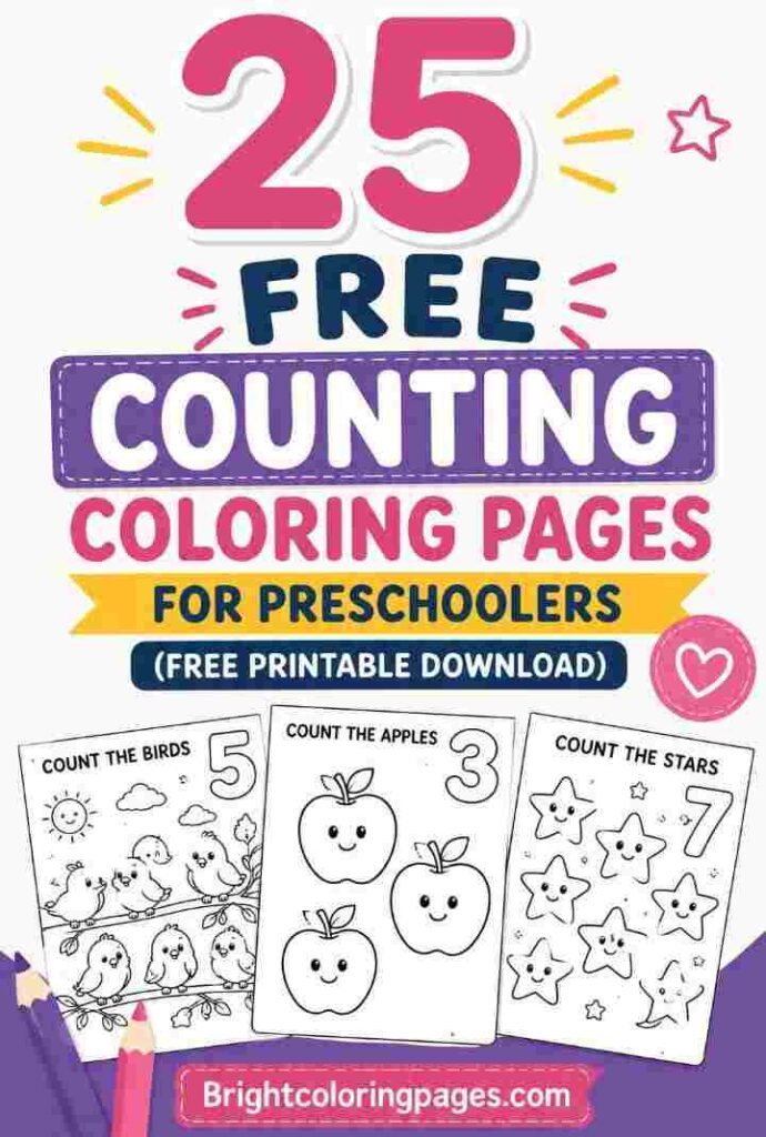 25 Free Counting Coloring Pages for Preschoolers (Free Printable Download)