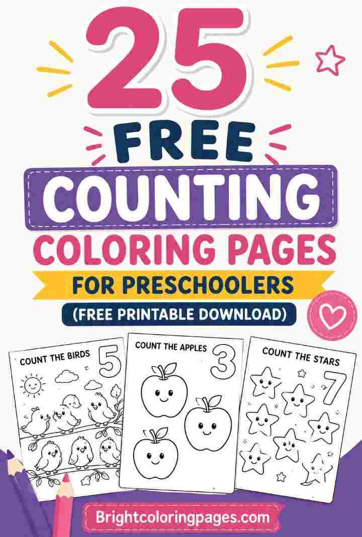 25 Free Counting Coloring Pages for Preschoolers (Free Printable Download)
