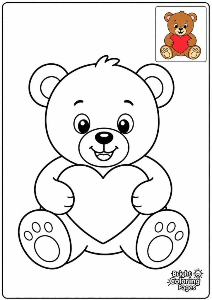 Teddy Bear free printable coloring pages for kids 