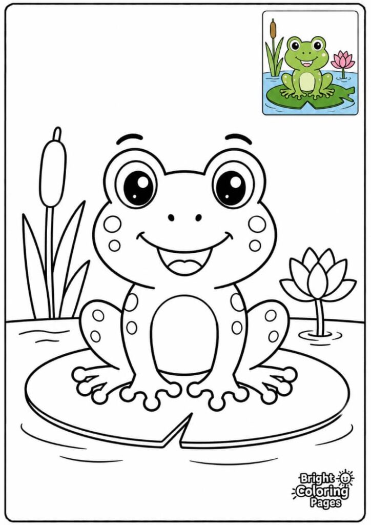Friendly Frog free printable coloring pages for kids 