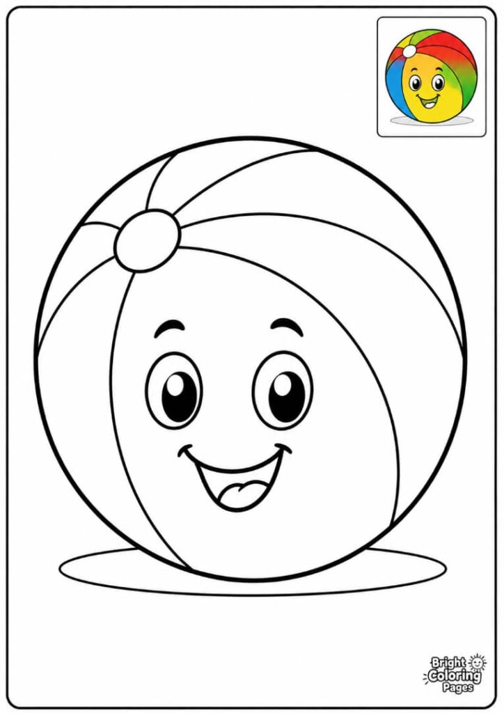 Easy Round Ball free printable coloring pages for kids 