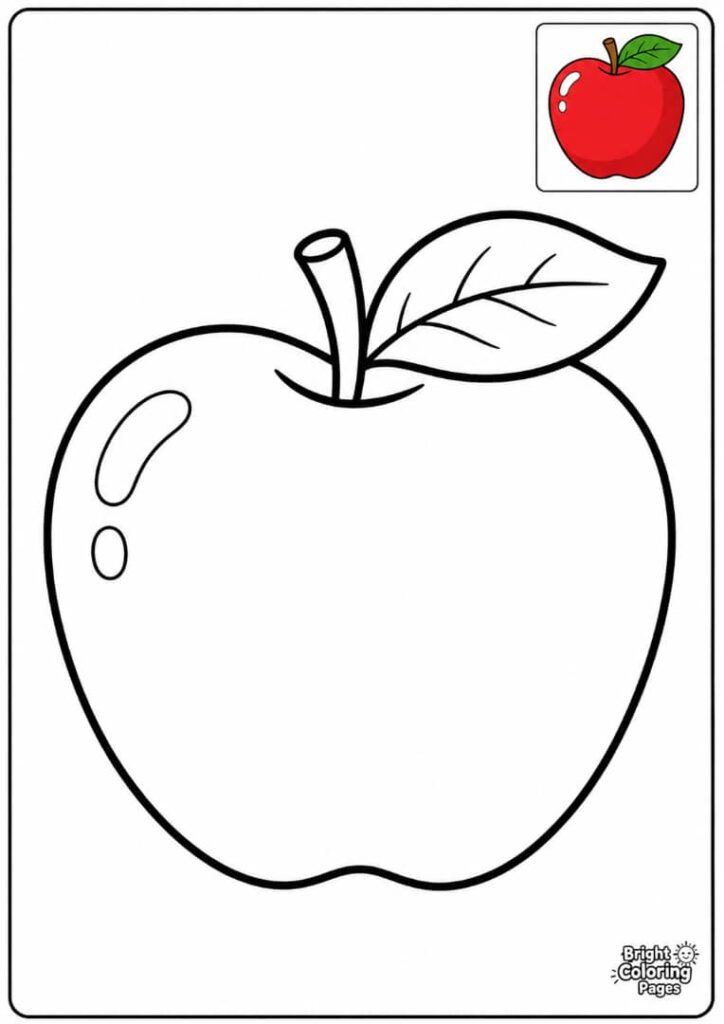 Big Apple free coloring page for preschool kids 