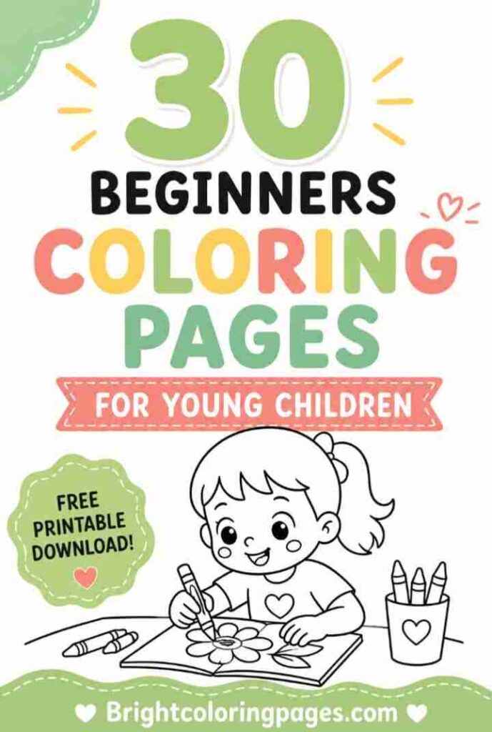 30 Beginners Coloring Pages for Young Children (Free Printable Download)